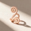 Boucles d'oreilles sans perçage 1 pièce Double spirale 1,7 cm Alliage de zinc Boucles d'oreilles vintage à clip pour cartilage et tragus 3