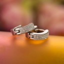 Boucles d'oreilles scintillantes en acier inoxydable 2