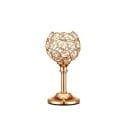 Bougeoir en cristal support décoratif pour bougie 17 × 8 cm métal et pierres en cristal brillant décoration de table pour mariage 1