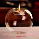 Bougeoir en verre rond 100 mm Bougeoir transparent à bulles pour bougies chauffe-plat Design creux Décoration pour mariages fêtes et atmosphère romantique 3