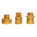 Bougeoirs en verre vintage réversibles 3 pcs mini supports à bougies décorations de table pour mariage, dîner festif 7