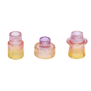 Bougeoirs en verre vintage réversibles 3 pcs mini supports à bougies décorations de table pour mariage, dîner festif 8