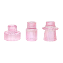 Bougeoirs en verre vintage réversibles 3 pcs mini supports à bougies décorations de table pour mariage, dîner festif 4