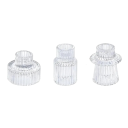 Bougeoirs en verre vintage réversibles 3 pcs mini supports à bougies décorations de table pour mariage, dîner festif 6