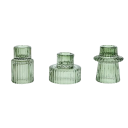 Bougeoirs en verre vintage réversibles 3 pcs mini supports à bougies décorations de table pour mariage, dîner festif 5