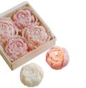 Bougies décoratives en forme de rose set de 4 pièces 3,7 x 3 cm bougies en cire sans fumée dans une boîte cadeau pour décoration et cadeaux 1
