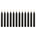 Bougies en cire cylindriques 12 pcs 10,1 x 1,2 cm sans parfum bougies noires avec boîte décorative pour les fêtes intérieur et diverses occasions 2