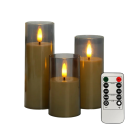Bougies LED sans flamme 7,5 x 10-15 cm, lampes acryliques scintillantes avec télécommande, minuterie, fonctionnement à piles, décoration 2