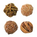 Boule en rotin pour rongeurs 4 pcs 1
