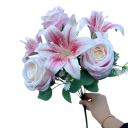 Bouquet artificiale primaverile realistico 45 cm decorazione in seta per vaso da tavolo per appartamento ufficio interno 5