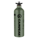 Bouteille de combustible liquide 1 l Alliage d'aluminium avec valve de sécurité Bouteille de carburant portable verte pour réchaud de camping 1