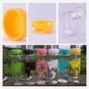 Bouteille de voyage avec impression de la carte du monde Bouchon à vis de la couleur de l'impression Plastique transparent Volume 500 ml 8