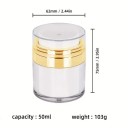 Bouteille en plastique avec distributeur à pression 50 ml en plastique transparent et doré, boîte cosmétique pour crème, sérum et produits de soin de la peau 2