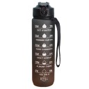 Bouteille motivante d'eau 1 l Bouteille d'hydratation sportive avec repères horaires Bouteille de fitness transparente à boire et avec un couvercle étanche 3