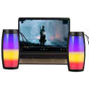 Boxă portabilă puternică Bluetooth 5.0 cu subwoofer, lumini LED, player MP3, TWS, mod sunet 3D, USB TF, bas pulsatoriu, exterior, 3W 3