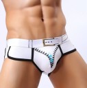 Boxers de algodão para homem com padrão de cinto e fecho J3059 4
