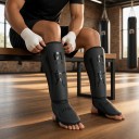 Boxerské chrániče holení a nártu velikost M Délka 34,5 cm Pásky na suchý zip Bojové chrániče nohou Box a bojové sporty 7