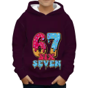 Boys' Hooded Sweatshirt with 67 Six Seven Donut Print Overhead Style with Long Sleeves and Cuffs 4