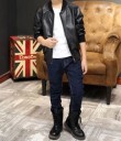 Boys' Leather Jacket with Fur J1315 7