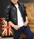Boys' Leather Jacket with Fur J1315 9