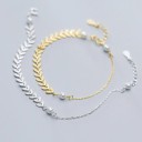 Bracciale a catena da donna con perle e foglie 3