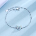 Bracciale a catena da donna con pietra e corna 5