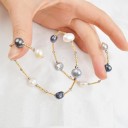 Bracciale aperto da donna con perle H147 2