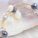 Bracciale aperto da donna con perle H147 3