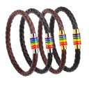 Bracciale arcobaleno in pelle 2