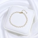 Bracciale colorato con pietre 16 cm + 5 cm regolabile perline delicate 3 mm catena con perla bracciale gioiello 10