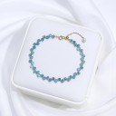 Bracciale colorato con pietre 16 cm + 5 cm regolabile perline delicate 3 mm catena con perla bracciale gioiello 4