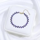 Bracciale colorato con pietre 16 cm + 5 cm regolabile perline delicate 3 mm catena con perla bracciale gioiello 6