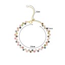 Bracciale con pietre di zirconio 16 a 20 cm perle sfaccettate 3 mm su catena color oro regolabile Trasparente Per donne per feste matrimoni e uso quotidiano 2