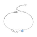 Bracciale da donna con gatto e cristallo 1