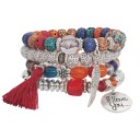 Bracciale da donna con perline 4 pz J117 3