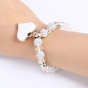 Bracciale da donna con perline a forma di cuore H351 12