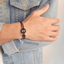 Bracciale in corda anelli uniti H487 2