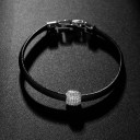 Bracciale in pelle da donna con perla 6