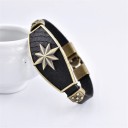 Bracciale in pelle da uomo con stella 5