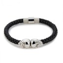 Bracciale intrecciato da donna con teschi 3