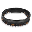 Bracciale maschile multilivello con perline 6