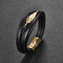 Bracciale multilayer da uomo piuma 4