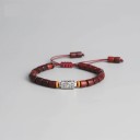 Bracciale regolabile con perline di legno 3