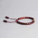 Bracciale regolabile con perline di legno 5