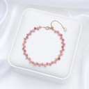 Bracelet coloré avec pierres 16 cm + 5 cm ajustable perles fines 3 mm chaîne avec perle bijou bracelet 12