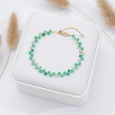 Bracelet coloré avec pierres 16 cm + 5 cm ajustable perles fines 3 mm chaîne avec perle bijou bracelet 2