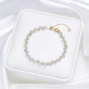 Bracelet coloré avec pierres 16 cm + 5 cm ajustable perles fines 3 mm chaîne avec perle bijou bracelet 5