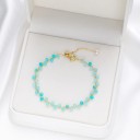 Bracelet coloré avec pierres 16 cm + 5 cm ajustable perles fines 3 mm chaîne avec perle bijou bracelet 8