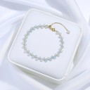 Bracelet coloré avec pierres 16 cm + 5 cm ajustable perles fines 3 mm chaîne avec perle bijou bracelet 9