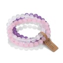 Bracelet coloré en pierres naturelles 19 cm 8 mm perles bracelet élastique bijou multi-couches 6